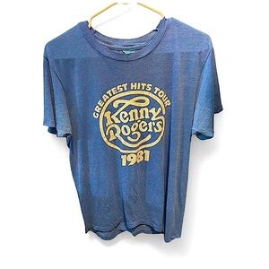 • Collectable • Kenny Rogers • 1981 Greatest Hits Tour Blue T-Shirt •